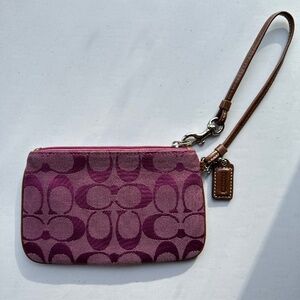 Coach Purple Monogram Wristlet